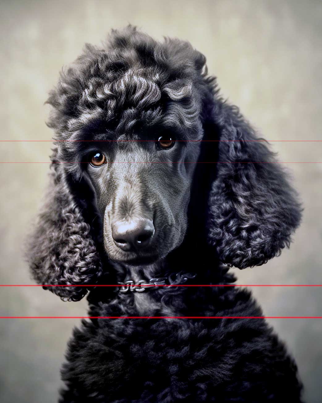 Black Standard Poodle Duotone Portrait